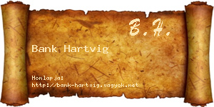 Bank Hartvig névjegykártya